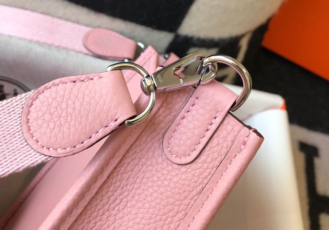 Hermes Evelyne III Mini Bag In Pink Clemence Leather