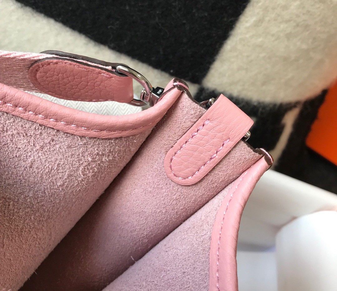 Hermes Evelyne III Mini Bag In Pink Clemence Leather