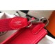 Hermes Evelyne III Mini Bag In Red Clemence Leather