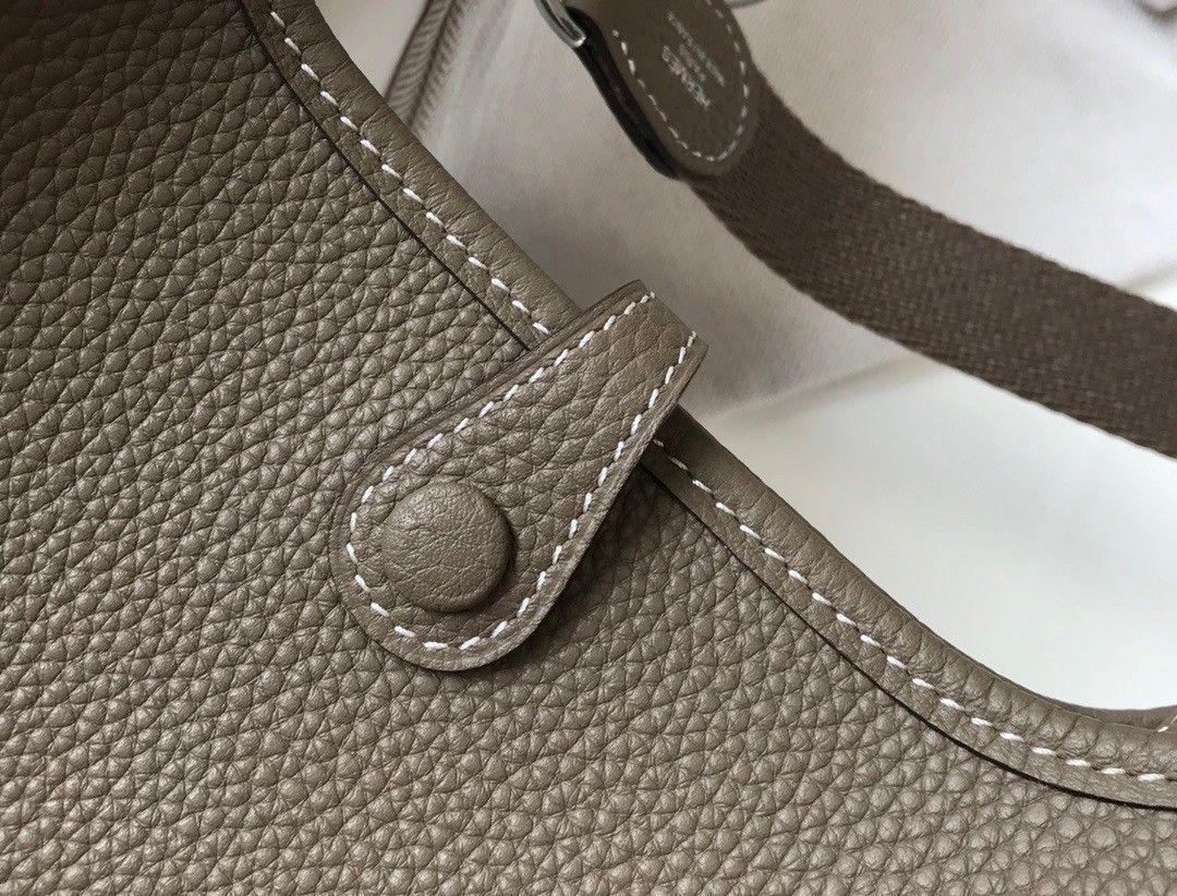 Hermes Evelyne III Mini Bag In Taupe Clemence Leather