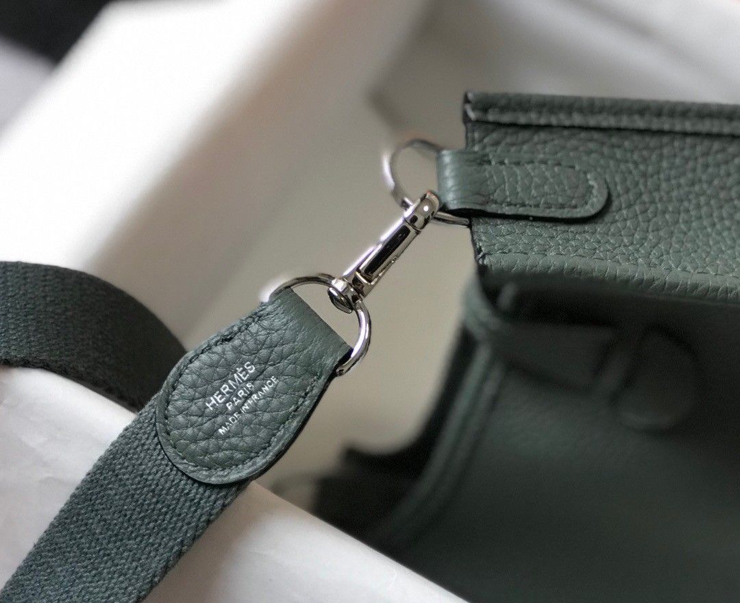 Hermes Evelyne III Mini Bag In Vert Amande Clemence Leather