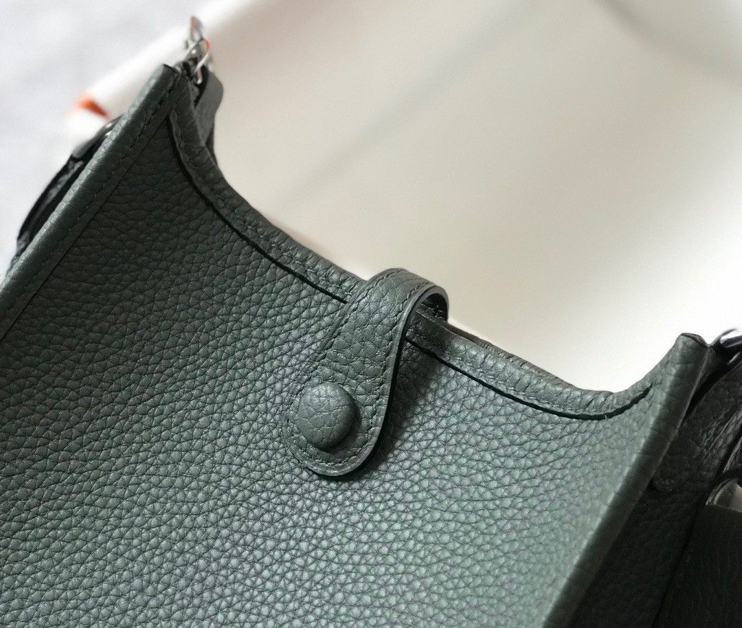 Hermes Evelyne III Mini Bag In Vert Amande Clemence Leather