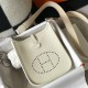 Hermes Evelyne III Mini Bag In Beton Clemence Leather