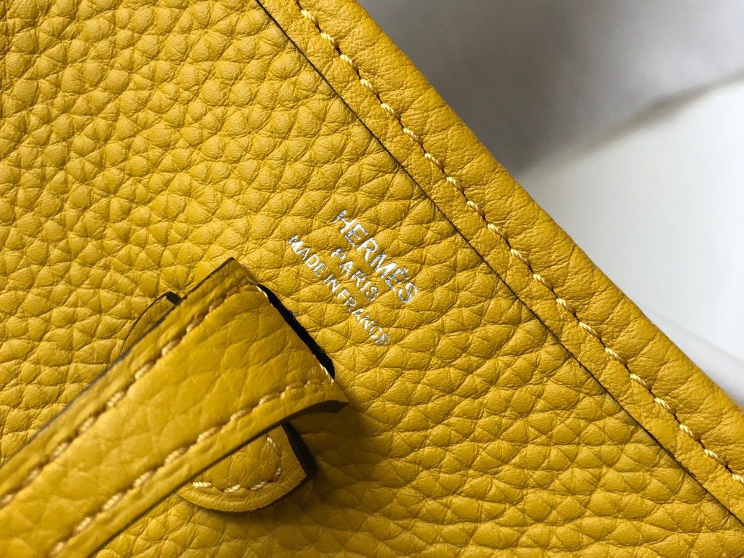 Hermes Evelyne III Mini Bag In Yellow Clemence Leather