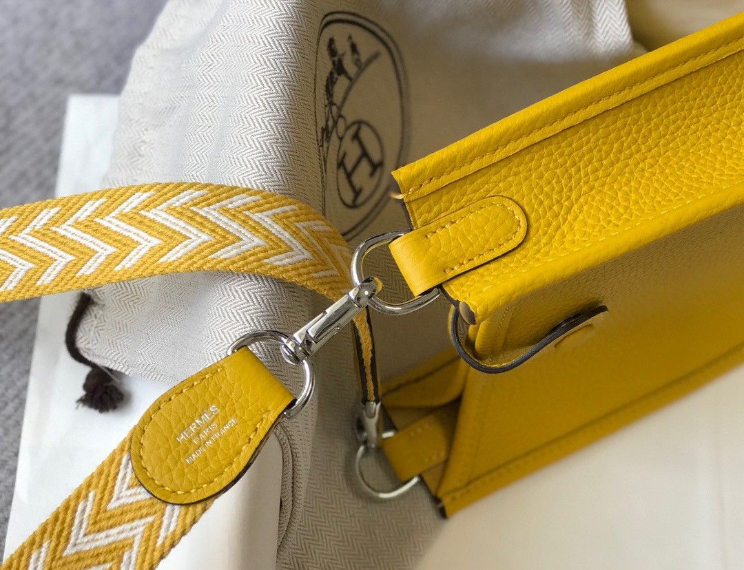 Hermes Evelyne III Mini Bag In Yellow Clemence Leather