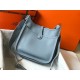 Hermes Evelyne III 29 Bag In Blue Lin Clemence Leather