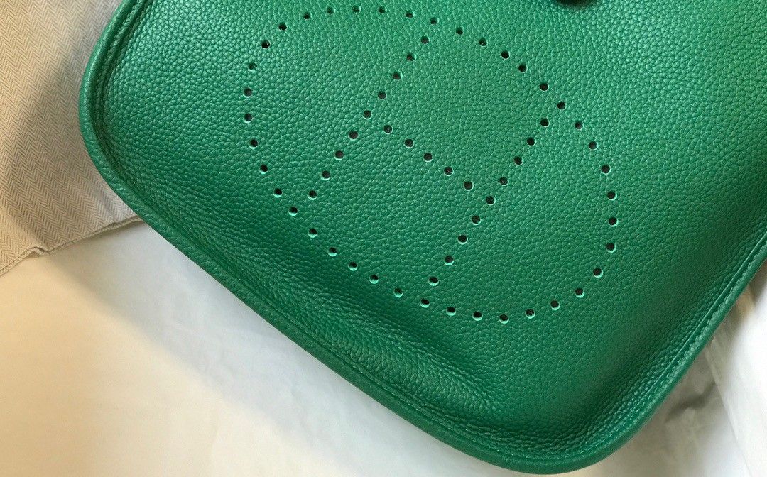 Hermes Evelyne III 29 Bag In Vert Vertigo Clemence Leather