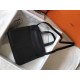 Hermes Halzan 31cm Bag In Black Clemence Leather