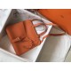 Hermes Halzan 31cm Bag In Orange Clemence Leather