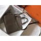 Hermes Halzan 31cm Bag In Taupe Clemence Leather