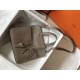 Hermes Halzan 31cm Bag In Tourterelle Clemence Leather