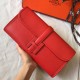 Hermes Jige Elan 29 Clutch Bag In Red Epsom Leather