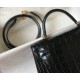 Hermes Kelly Mini II Sellier Bag In Black Crocodile Embossed Leather