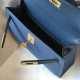 Hermes Kelly Mini II Sellier Bag In Blue Agate Epsom Leather