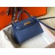 Hermes Kelly Mini II Sellier Bag In Blue Agate Epsom Leather