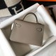 Hermes Kelly Mini II Sellier Bag In Gris Asphalt Epsom Leather