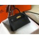 Hermes Kelly Mini II Sellier Bag In Black Epsom Leather