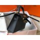 Hermes Kelly Mini II Sellier Bag In Black Epsom Leather