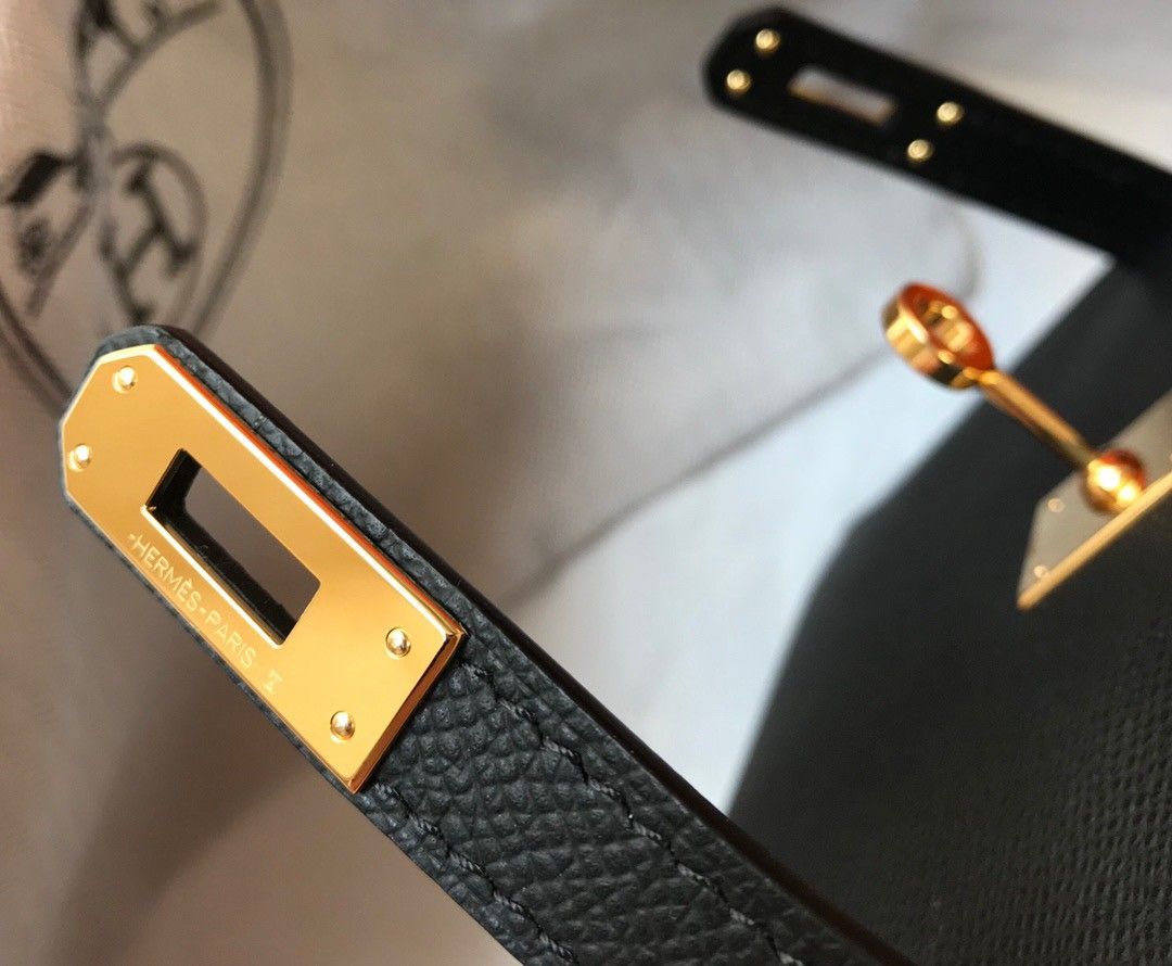 Hermes Kelly Mini II Sellier Bag In Black Epsom Leather