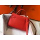 Hermes Kelly Mini II Sellier Bag In Red Epsom Leather