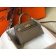 Hermes Kelly Mini II Sellier Bag In Taupe Epsom Leather