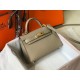 Hermes Kelly Mini II Sellier Bag In Tourterelle Epsom Leather GHW