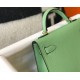 Hermes Kelly Mini II Sellier Bag In Vert Criquet Epsom Leather GHW