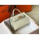 Hermes Kelly Mini II Sellier Bag In Beton Epsom Leather GHW