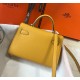 Hermes Kelly Mini II Sellier Bag In Yellow Epsom Leather GHW