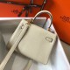 Hermes Kelly 20cm Bag In Craie Clemence Leather GHW