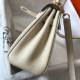 Hermes Kelly 20cm Bag In Craie Clemence Leather GHW