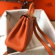 Hermes Kelly 20cm Bag In Orange Clemence Leather GHW