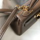 Hermes Kelly 20cm Bag In Taupe Clemence Leather GHW