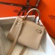 Hermes Kelly 20cm Bag In Trench Clemence Leather GHW