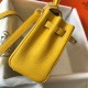 Hermes Kelly 20cm Bag In Yellow Clemence Leather GHW