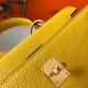 Hermes Kelly 20cm Bag In Yellow Clemence Leather GHW