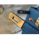 Hermes Kelly 25cm Retourne Bag in Blue Agate Clemence Leather GHW