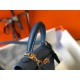 Hermes Kelly 25cm Retourne Bag in Blue Agate Clemence Leather GHW