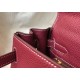 Hermes Kelly 25cm Retourne Bag in Bordeaux Clemence Leather GHW