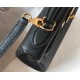 Hermes Kelly 25cm Retourne Bag in Black Clemence Leather GHW