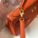 Hermes Kelly 25cm Retourne Bag in Orange Clemence Leather GHW