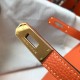 Hermes Kelly 25cm Retourne Bag in Orange Clemence Leather GHW