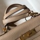 Hermes Kelly 25cm Retourne Bag in Trench Clemence Leather GHW