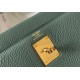 Hermes Kelly 25cm Retourne Bag in Vert Amande Clemence Leather GHW