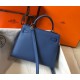 Hermes Kelly 25cm Sellier Bag in Blue Agate Epsom Calfskin GHW