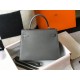 Hermes Kelly 25cm Sellier Bag in Ardoise Epsom Calfskin GHW