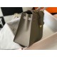 Hermes Kelly 25cm Sellier Bag in Gris Asphalt Epsom Calfskin GHW