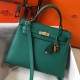 Hermes Kelly 25cm Sellier Bag in Malachite Epsom Calfskin GHW