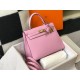 Hermes Kelly 25cm Sellier Bag in Mauve Sylvestre Epsom Calfskin GHW