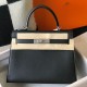 Hermes Kelly 25cm Sellier Bag in Black Epsom Calfskin